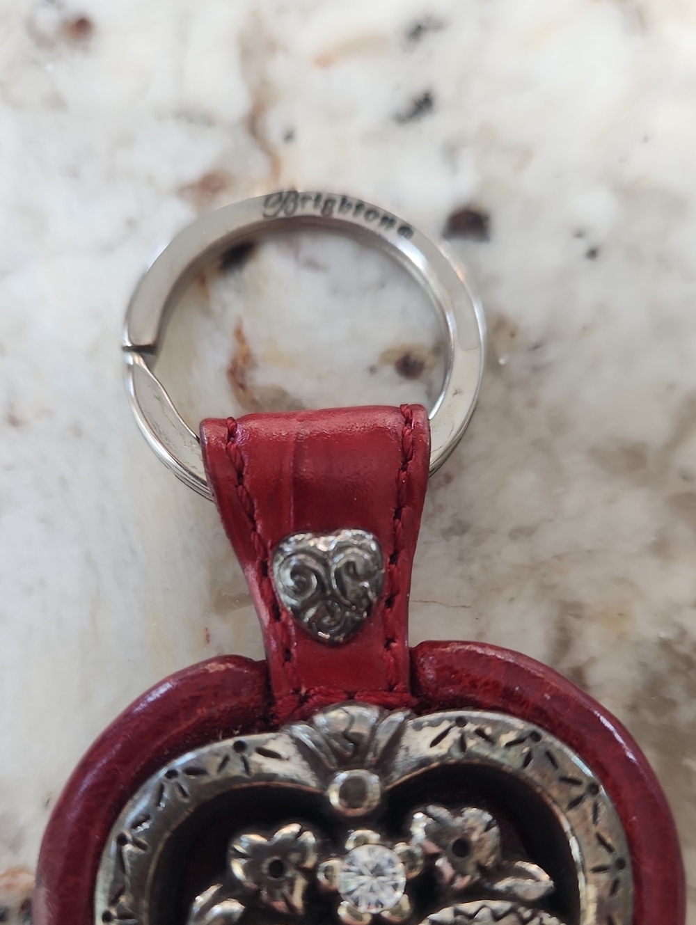 Brighton Red Heart Keychain Leather Charm - - Picture 5 of 5